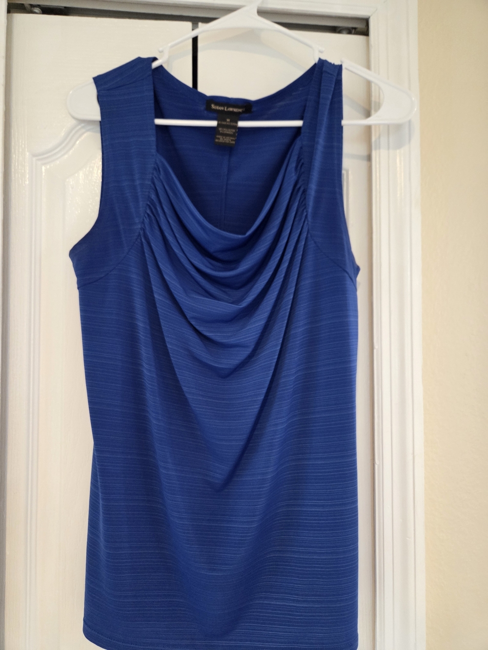 Susan Lawrence Royal Blue Draped Tank Top